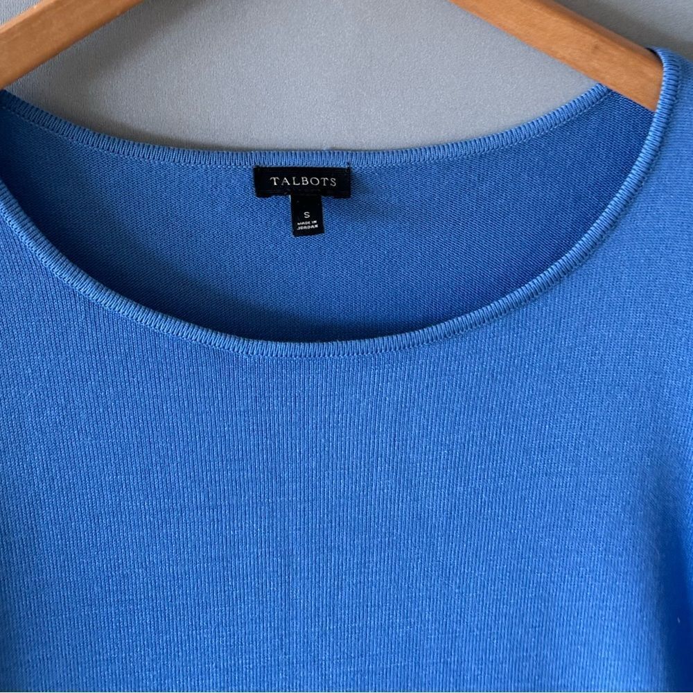 Talbots Blue Ruffle Sleeve Blouse - Picture 7 of 7